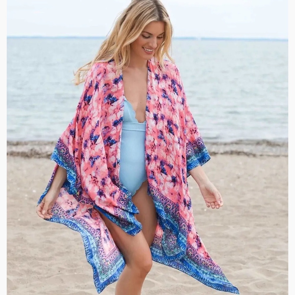 SAACHI Pink and Blue Swim Coverup